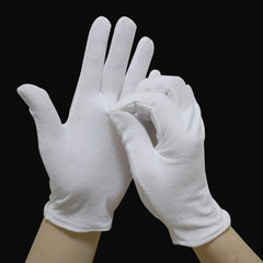 24pcs White Cotton Gloves for Cosmetic Moisturizing Coin Jewelry