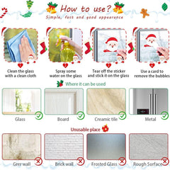 6 Sheets Christmas Santa Window Clings Stickers Window Decor