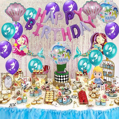 Mermaid Aluminum Foil Balloons Birthday Party Supplies Decorations