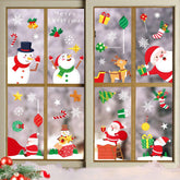 8 Sheets Christmas Santa Window Clings Stickers Window Decor