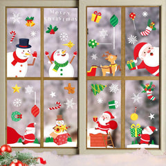 8 Sheets Christmas Santa Window Clings Stickers Window Decor