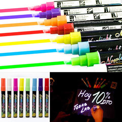8pcs 7mm Highlighter Fluorescent Liquid Chalk Marker Pens