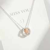 925 Sterling Silver Beauty & Beast Double Ring Pendant Lover Necklace