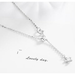 925 Sterling Silver Butterfly Germstone Pendant Y Choker Necklace