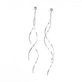 925 Sterling Silver Long Threader Tassel Charm Earrings