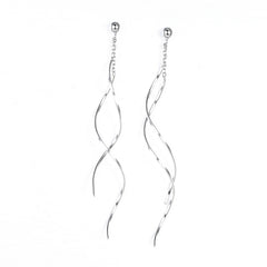 925 Sterling Silver Long Threader Tassel Charm Earrings
