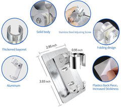 Adjustable Strong Adhesive Shower Head Holder with Hook