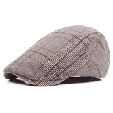 Adjustable Traditions Women Men Classic Tweed Grid Flat Cap Hat