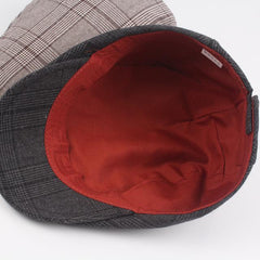 Adjustable Traditions Women Men Classic Tweed Grid Flat Cap Hat
