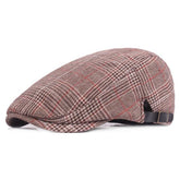 Adjustable Traditions Women Men Classic Tweed Grid Flat Cap Hat