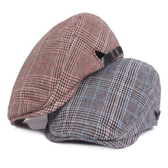 Adjustable Traditions Women Men Classic Tweed Grid Flat Cap Hat