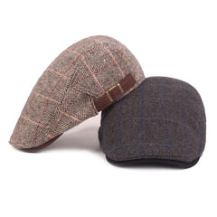 Adjustable Traditions Women Men Classic Tweed Grid Flat Cap Hat