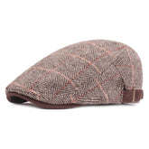 Adjustable Traditions Women Men Classic Tweed Grid Flat Cap Hat