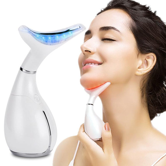 Anti-Wrinkle LED Light Therapy Neck Facial Massager Double Chin Reducer