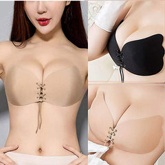 2 Packs Backless Invisible Adhesive Push Up Bra with Drawstring