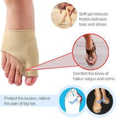 4pcs Big Toe Straightener Corrector Bunion Relief Sleeve with Gel Pad