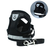Breathable Mesh Reflective Walking Vest Dog Lead Leash & Harness