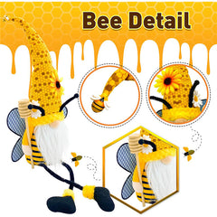 Bumble Bee Rustic Gnome Plush Sunflower Gnomes Decorations Tiered Tray Decor Gifts