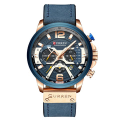 CURREN Casual Sport Men Watches Quartz Analog Calendar Leather Wristwatch