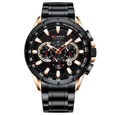 CURREN Stainless Steel Sport Men Watches Waterproof Chronograph Military Army Wristwatch