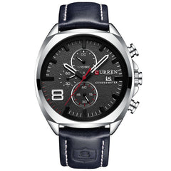 CURREN Leather Strap Chronograph Men Business Sports Quartz Wrist Watches