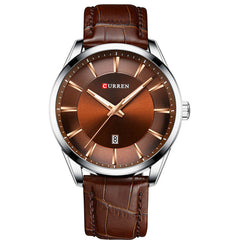 CURREN Leather Strap Classic Men Business Calendar Quartz Wrist Watches