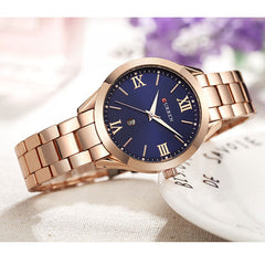 CURREN Stainless Steel Classic Women Calendar Quartz Wrist Watches