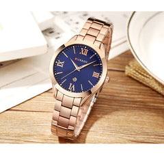 CURREN Stainless Steel Classic Women Calendar Quartz Wrist Watches