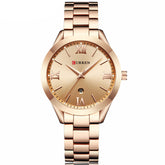 CURREN Stainless Steel Classic Women Calendar Quartz Wrist Watches