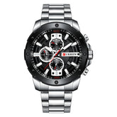 CURREN Stainless Steel Luxury Men Business Watches Quartz Chronograph Wristwatch