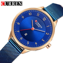 CURREN Stylish Women Quartz Watches Stainless Steel Mesh Band