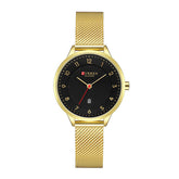 CURREN Stylish Women Quartz Watches Stainless Steel Mesh Band