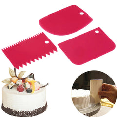 3 Pcs/set Cake Edge Side Scraper Plastic Cutter Butter Cream Smoother DIY Tools