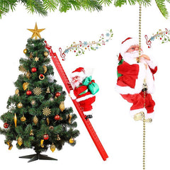 Christmas Electric Santa Claus Climbing Ladder Doll Music Decor Party