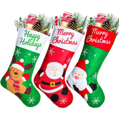 Christmas Stocking Candy Bag Large 18inch Hanging Stockings Xmas Tree Decor