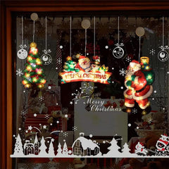 Christmas Sucker Window Decoration Hanging String Sticker Decor Ornament Lights