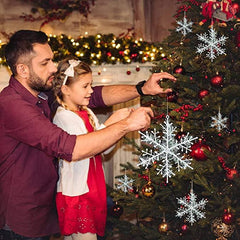 45PCs/Set Christmas Tree Snow Decorations White Snowflake Ornaments