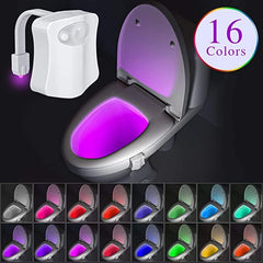 16 Color Changing LED Toilet Bowl Night Light Motion Activated
