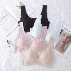 Comfort Wirefree Seamless Lace Bra Lightly Smoothing Pull On Everyday Bra