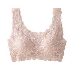 Comfort Wirefree Seamless Lace Bra Lightly Smoothing Pull On Everyday Bra