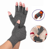 Compression Fingerless Textured Grips Gloves Arthritic Joint Pain Relief
