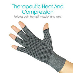Compression Fingerless Textured Grips Gloves Arthritic Joint Pain Relief