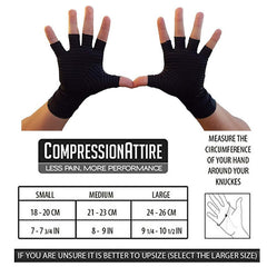 Genuin Copper-Infused Fingerless Compression Gloves for Women and Men