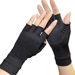Genuin Copper-Infused Fingerless Compression Gloves for Women and Men