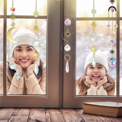 Crystal Suncatchers Hanging Prisms Rainbow Moon Sun Catchers