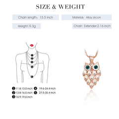 Charming Retro Owl Pendant Choker Necklace Earrings Jewelry Set