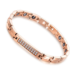 Crystal Rhinestone Titanium Magnetic Therapy Health Bracelet Bangles