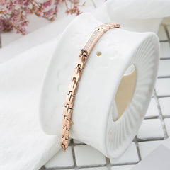 Crystal Rhinestone Titanium Magnetic Therapy Health Bracelet Bangles