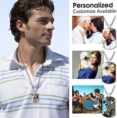 Custom Pictures Photo Personalized Color Engrave Name Plate Necklace