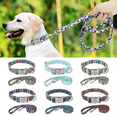 Customized Printed Nylon Dog Collar Personalzied Free Engraved Puppy ID Name